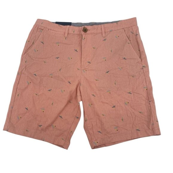 JACHS Shorts Mens Size 32 Bleecker Pink Surfboard Flat Front Chino Beach Preppy - Picture 1 of 9